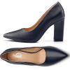 imageTrary Heels for Women Closed Pointed Toe Chunky Pumps Shoes Women Block High Heels Comfortable SlipOn Dress Office Party Wedding Shoes 354quot HeelNavy Blue