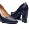 imageTrary Heels for Women Closed Pointed Toe Chunky Pumps Shoes Women Block High Heels Comfortable SlipOn Dress Office Party Wedding Shoes 354quot HeelNavy Blue