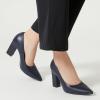 imageTrary Heels for Women Closed Pointed Toe Chunky Pumps Shoes Women Block High Heels Comfortable SlipOn Dress Office Party Wedding Shoes 354quot HeelNavy Blue
