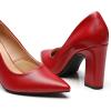 imageTrary Heels for Women Closed Pointed Toe Chunky Pumps Shoes Women Block High Heels Comfortable SlipOn Dress Office Party Wedding Shoes 354quot HeelRed