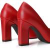 imageTrary Heels for Women Closed Pointed Toe Chunky Pumps Shoes Women Block High Heels Comfortable SlipOn Dress Office Party Wedding Shoes 354quot HeelRed