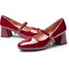 imageTrary Mary Jane Shoes Women Chunky Mary Janes Heels for Women Shoes Dressy Casual Dress Shoes for Women Block Heels Closed Toe Mary Jane PumpsBurgundy