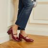 imageTrary Mary Jane Shoes Women Chunky Mary Janes Heels for Women Shoes Dressy Casual Dress Shoes for Women Block Heels Closed Toe Mary Jane PumpsBurgundy