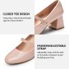 imageTrary Mary Jane Shoes Women Chunky Mary Janes Heels for Women Shoes Dressy Casual Dress Shoes for Women Block Heels Closed Toe Mary Jane PumpsNude