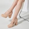 imageTrary Mary Jane Shoes Women Heels Platform Chunky Block High Heels with Double Strap Womens Pumps Comfortable Dress Pumps for Party Wedding Office Round Toe Heel ShoesPatent Nude