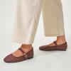 imageTrary Mary Jane Shoes Women Hollow Flats for Women Ballet Flats Shoes Squared Toe Mary Jane Flats Ankle Strap Flats Shoes Dressy ComfortableCoffee