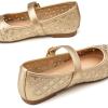 imageTrary Mary Jane Shoes Women Hollow Flats for Women Ballet Flats Shoes Squared Toe Mary Jane Flats Ankle Strap Flats Shoes Dressy ComfortableGold
