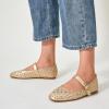 imageTrary Mary Jane Shoes Women Hollow Flats for Women Ballet Flats Shoes Squared Toe Mary Jane Flats Ankle Strap Flats Shoes Dressy ComfortableGold