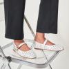 imageTrary Mary Jane Shoes Women Hollow Flats for Women Ballet Flats Shoes Squared Toe Mary Jane Flats Ankle Strap Flats Shoes Dressy ComfortableWhite