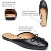 imageTrary Mules for Women 2025 Womens Mules Slip on Comfortable Bow Pointed Toe Womens Loafers Backless Flats Mules Shoes for Women with KnotBlack