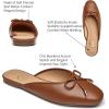 imageTrary Mules for Women 2025 Womens Mules Slip on Comfortable Bow Pointed Toe Womens Loafers Backless Flats Mules Shoes for Women with KnotBrown