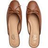 imageTrary Mules for Women 2025 Womens Mules Slip on Comfortable Bow Pointed Toe Womens Loafers Backless Flats Mules Shoes for Women with KnotBrown