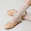 imageTrary Mules for Women 2025 Womens Mules Slip on Comfortable Bow Pointed Toe Womens Loafers Backless Flats Mules Shoes for Women with KnotNude