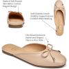 imageTrary Mules for Women 2025 Womens Mules Slip on Comfortable Bow Pointed Toe Womens Loafers Backless Flats Mules Shoes for Women with KnotNude