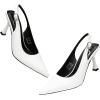 imageTrary Slingback Heels for Women  Pointed Toe Pumps Comfortable ampamp Stylish for Parties ampamp Work  32inch High Heels Rhinestone ampamp Glitter Dressy ShoesWhite