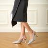 imageTrary Slingback Heels for Women  Pointed Toe Pumps Comfortable ampamp Stylish for Parties ampamp Work  32inch High Heels Rhinestone ampamp Glitter Dressy ShoesSilver