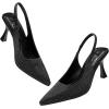 imageTrary Slingback Heels for Women  Pointed Toe Pumps Comfortable ampamp Stylish for Parties ampamp Work  32inch High Heels Rhinestone ampamp Glitter Dressy ShoesBlack