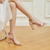imageTrary Wedding Shoes for Bride Heels for Women Rubber Sole and Insole Provide Excellent CushionApricot Suede