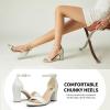 imageTrary Wedding Shoes for Bride Heels for Women Rubber Sole and Insole Provide Excellent CushionLight Gray Pu