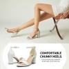 imageTrary Wedding Shoes for Bride Heels for Women Rubber Sole and Insole Provide Excellent CushionLight Gray Pu