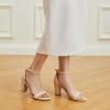 imageTrary Wedding Shoes for Bride Heels for Women Rubber Sole and Insole Provide Excellent CushionNude Strappy