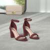 imageTrary Wedding Shoes for Bride Heels for Women Rubber Sole and Insole Provide Excellent CushionWine Red