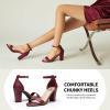 imageTrary Wedding Shoes for Bride Heels for Women Rubber Sole and Insole Provide Excellent CushionWine Red
