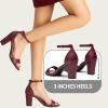 imageTrary Wedding Shoes for Bride Heels for Women Rubber Sole and Insole Provide Excellent CushionWine Red