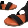 imageTrary Womens Dressy Summer Sandals Elastic Cute Open Toe Wide Sandalias Para MujerBlack01
