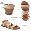 imageTrary Womens Dressy Summer Sandals Elastic Cute Open Toe Wide Sandalias Para MujerGold