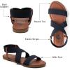 imageTrary Womens Dressy Summer Sandals Elastic Cute Open Toe Wide Sandalias Para MujerNavy Blue