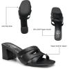 imageTrary Womens Sandals Square Toe Heels Sandals 2inch Black White Nude Chunky Block Heels SandalsAblack