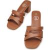 imageTrary Womens Sandals Square Toe Heels Sandals 2inch Black White Nude Chunky Block Heels SandalsAbrown