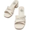 imageTrary Womens Sandals Square Toe Heels Sandals 2inch Black White Nude Chunky Block Heels SandalsAwhite