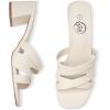 imageTrary Womens Sandals Square Toe Heels Sandals 2inch Black White Nude Chunky Block Heels SandalsAwhite