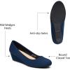 imageTrary Womens Wedges Heels for Women Pumps Round Toe Mid Heels Comfortable Closed Toe Dressy Shoes Women Pumps Wedge Shoes for Wedding Work Office Party 18 InchesNavy Blue