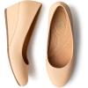 imageTrary Womens Wedges Heels for Women Pumps Round Toe Mid Heels Comfortable Closed Toe Dressy Shoes Women Pumps Wedge Shoes for Wedding Work Office Party 18 InchesNude Nubuck