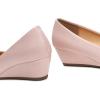 imageTrary Womens Wedges Heels for Women Pumps Round Toe Mid Heels Comfortable Closed Toe Dressy Shoes Women Pumps Wedge Shoes for Wedding Work Office Party 18 InchesPink