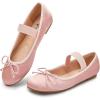 imageTrary Flats for Women Closed Round Toe Ballet Flats Mary Jane Shoes Women with Elastic Strap Cute Bowknot Comfortable Dress Shoes for AllYear Daily Work Casual WearPink