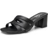 imageTrary Womens Sandals Square Toe Heels Sandals 2inch Black White Nude Chunky Block Heels SandalsAblack