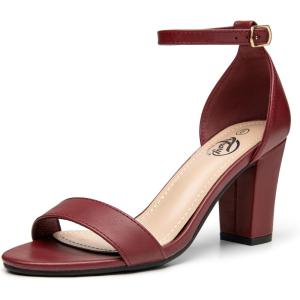 imageTrary Wedding Shoes for Bride Heels for Women Rubber Sole and Insole Provide Excellent CushionWine Red