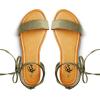imageTrary Womens Lace Up Open Toe Strappy Sandals Ankle Wrap Flat Dressy Tie Up Summer FootwearKhaki Green