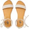 imageTrary Womens Lace Up Open Toe Strappy Sandals Ankle Wrap Flat Dressy Tie Up Summer FootwearNude