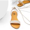 imageTrary Womens Lace Up Open Toe Strappy Sandals Ankle Wrap Flat Dressy Tie Up Summer FootwearNude