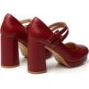 imageTrary Mary Jane Shoes Women Heels Platform Chunky Block High Heels with Double Strap Womens Pumps Comfortable Dress Pumps for Party Wedding Office Round Toe Heel ShoesRed Pu