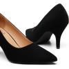 imageTrary Womens High Heel Dress Pump Pointed Toe Shoe Classic Office Special Dressy Casua Wedding Pump ShoesAnubuck Black
