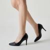 imageTrary Womens High Heel Dress Pump Pointed Toe Shoe Classic Office Special Dressy Casua Wedding Pump ShoesBblack Pu