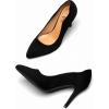 imageTrary Womens High Heel Dress Pump Pointed Toe Shoe Classic Office Special Dressy Casua Wedding Pump ShoesBlsuede Black