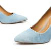imageTrary Womens High Heel Dress Pump Pointed Toe Shoe Classic Office Special Dressy Casua Wedding Pump ShoesDenim Blue