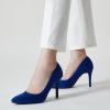 imageTrary Womens High Heel Dress Pump Pointed Toe Shoe Classic Office Special Dressy Casua Wedding Pump ShoesRoyal Blue